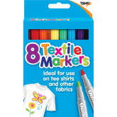 5 x White T-shirts and Textile Pens Set