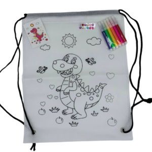Colour In Dinosaur Drawstring Bag