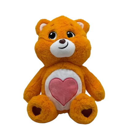 Tenderheart Care Bear. An Orange Care Bear with a Red Love Heart Symbol on his belly and heart shaped paw pads.