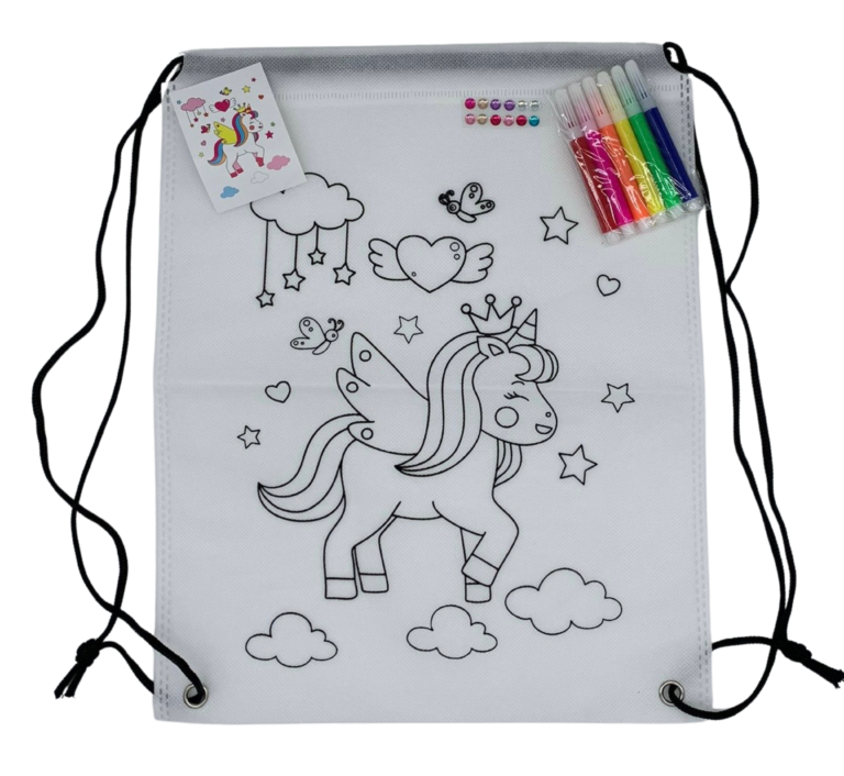 Colour In Unicorn Drawstring Bag